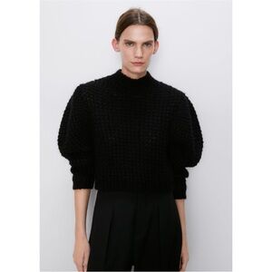 ZARA Textured Cropped Sweater